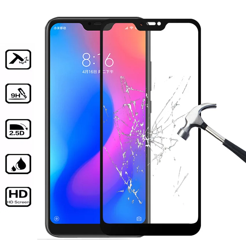 Взрывозащищенное Закаленное стекло 2.5D 9H Защитная пленка для Xiaomi Mi A2 Lite с полным