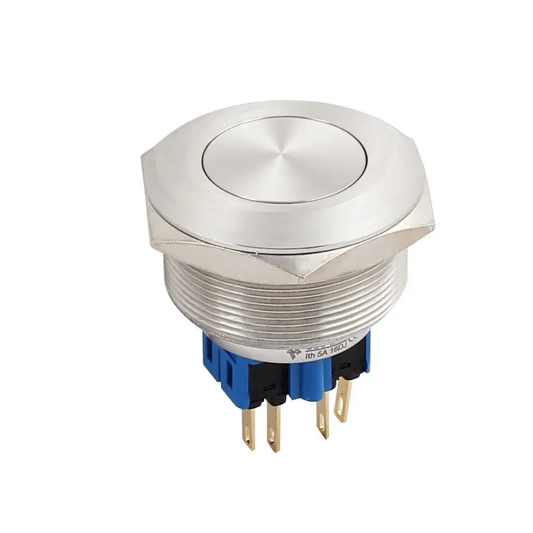 AC 5A 250V 30mm 1 18 дюймов крепёжная резьба Плоская Круглая 1NO 1NC DPST мгновенный из