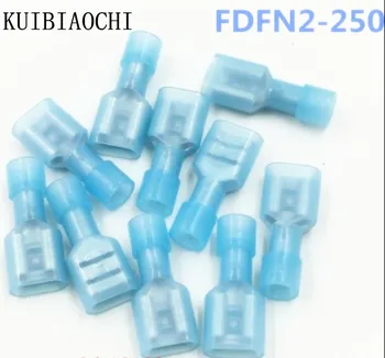 

1000PCS FDFN2-250 FDFN2.5-250 NYLON brass Female Insulated Spade joint Cable Wire Connector suit 1.5-2.5mm2 16-14AWG FDFN Plug