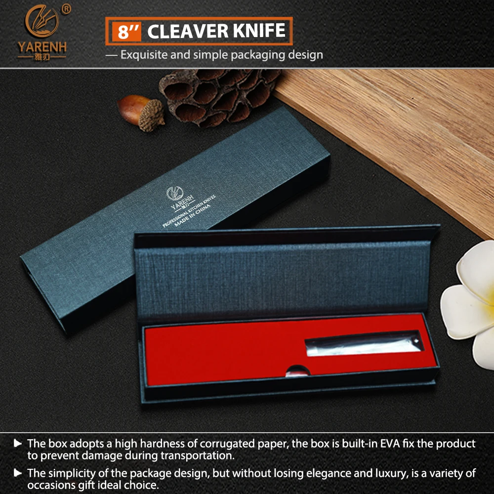 YARENH cleaver knife Japanses VG10 chef knife damascus steel best kitchen knife with dalbergia wooden handle Sashimi knife