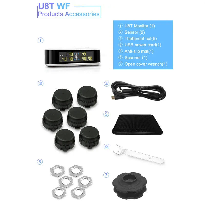 TPMS U8T бизнес автомобиль грузовик беспроводная система мониторинга давления в