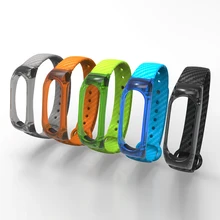 Ремешок mi Band 2 из углеродного волокна для Xiao mi Band 2, Цветной силиконовый ремешок mi Band 3, сменные умные аксессуары