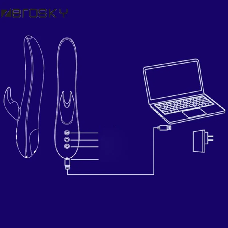 Электронный силиконовый вибратор Zerosky для точки G с USB зарядкой массажная палочка