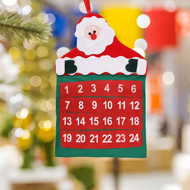 1 Pcs New Arrival Father Christmas Advent Calendar 1 Pcs New Arrival Father Christmas Advent Calendar Countdown Xmas Decor Fabric Pockets For