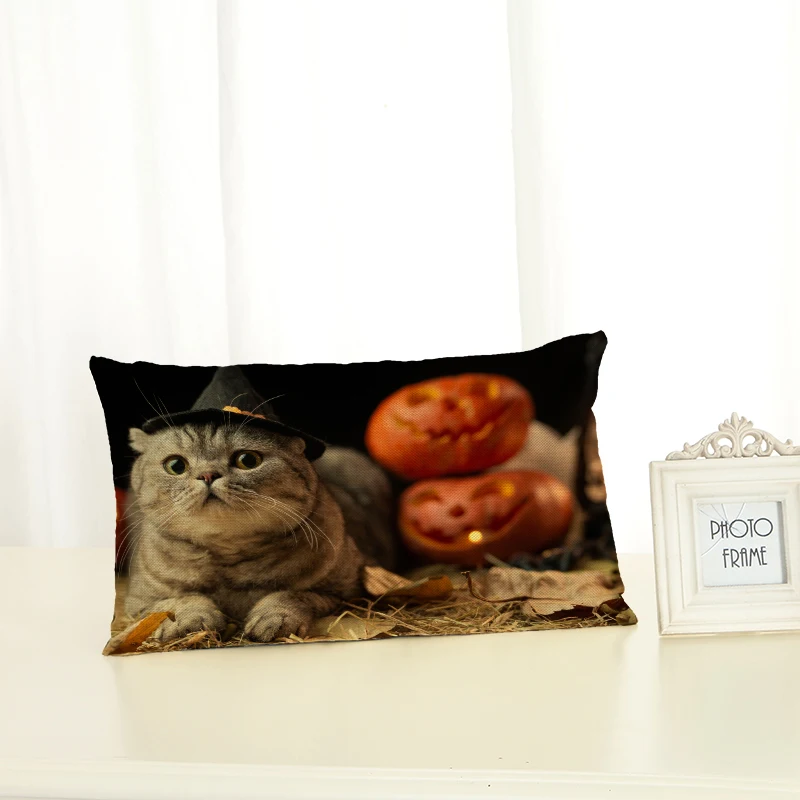 Персонализированные Чехлы для подушек с кошками модные креативные украшения для дома 30x50 декоративный бежевый льняной чехол для подушки