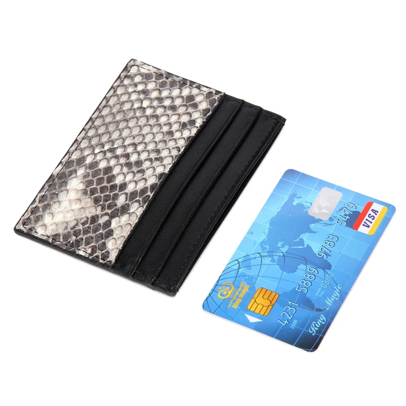 CAJIFUCO Ultrathin Real Python Skin Porte Carte Magic Wallet Credit Card  Holder Wallet Leather Coin Purse Python Card Holder|credit card  holder|wallet credit card holderporte carte - AliExpress