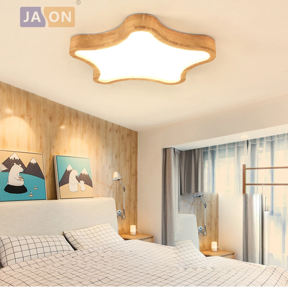 

LED Nordic Iron Acryl Wooden Star LED Lamp.LED Light.Ceiling Lights.LED Ceiling Light. Ceiling Lamp For Bedroom