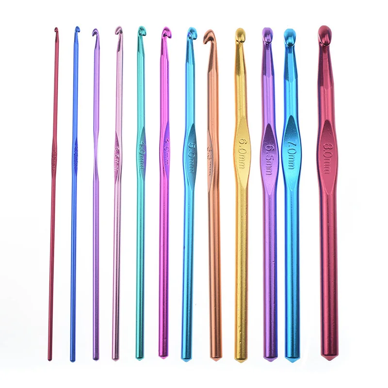 Comprar Looen conjunto de ganchillo 9 Uds asas ergonómicas 2,0 6,0mm agujas de ganchillo tijeras agujas accesorios de costura con organizador de caja