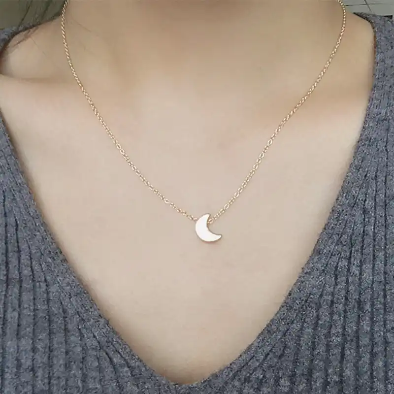 Moon Pendant Necklace Clavicle Chain 