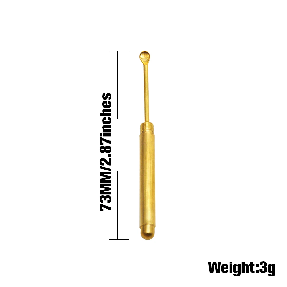 3 pcs HORNET Gold Brass Snuff Spoon Sniffer Snorter Powder Hoover Hooteer Metal Tobacco Pipe Shovel Key Chain Pocket Size|Трубки и