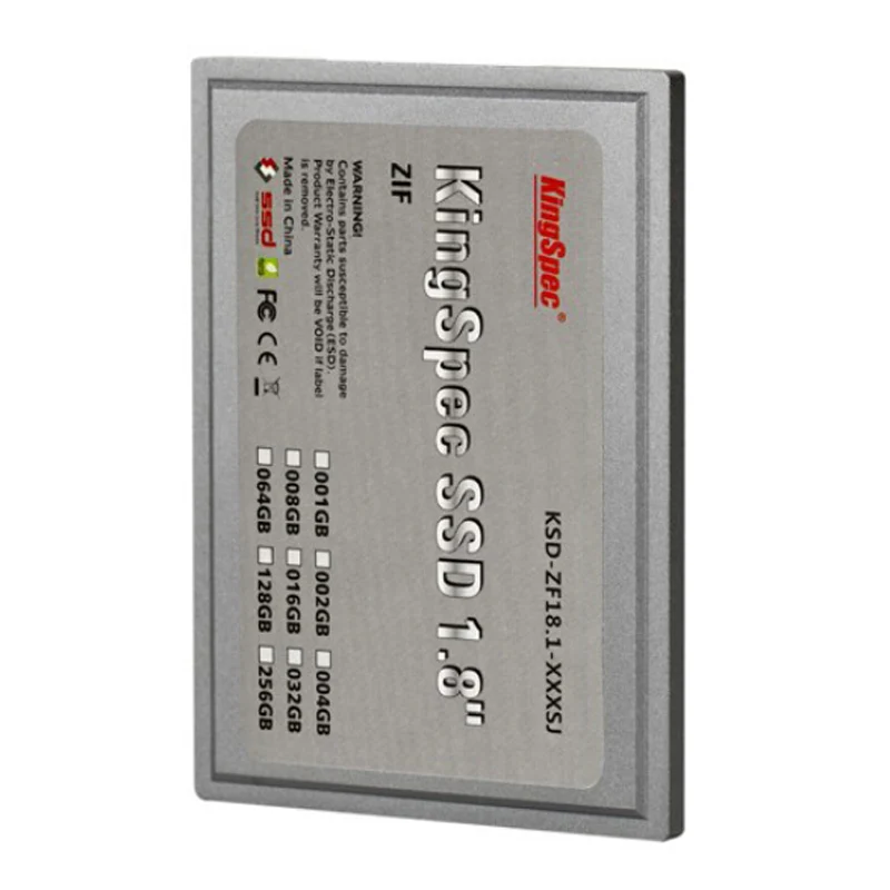 Бренд Kingspec KSD-ZF18.6-064MS 1.8 дюймов ZIF IDE SSD 64 ГБ твердотельный жесткий диск для