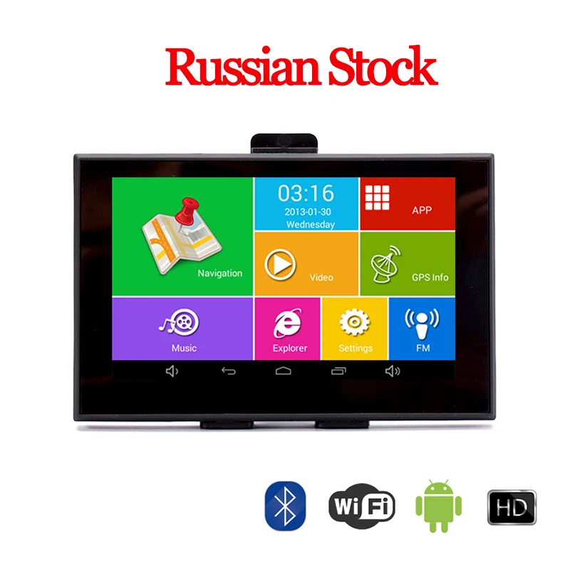 

5" Android GPS Car Truck Navigation IPS Capacitive Bluetooth wifi 8G/512M AV-IN Precise Localization Map Free FM Transmitter