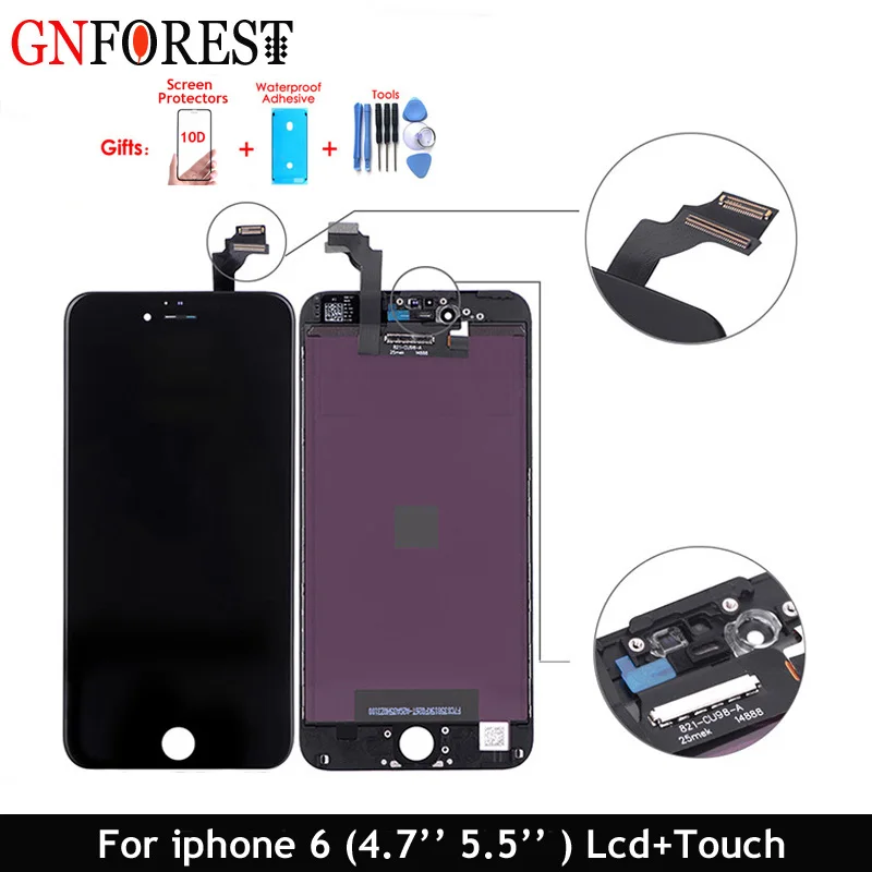 

No Dead Pixel for iPhone 6 Display Screen Touch Digitizer Assembly Replacement Pantalla for iPhone 6 plus LCD Black White Color