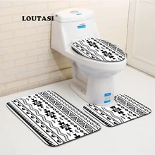 LOUTASI Европейский узор 3 шт. Туалет ковер набор Ванная комната Ковер Набор нескользящей коврики Абсорбент коврики для ванной губка крышка Туалет крышка