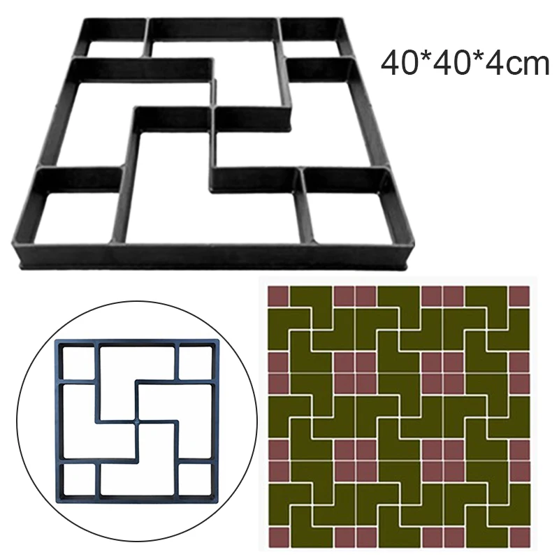 

40*40*4cm DIY Paving Mold Stepping Stone Pavement Driveway Patio Paver Path Maker Floor Garden Design