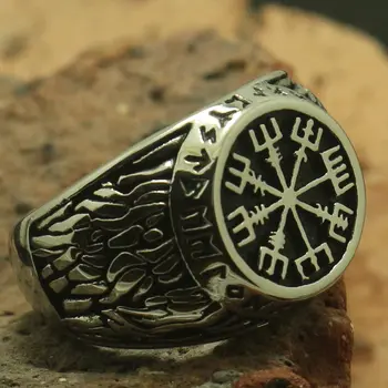 

Men Boy 316L Stainless Steel Cool Punk Gothic Vintage Vikings Newest Ring