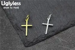 Uglyless Настоящее S 925 пробы серебряный крест подвески аксессуары ювелирные изделия DIY религиозных изделий ручной работы христиан небольшие