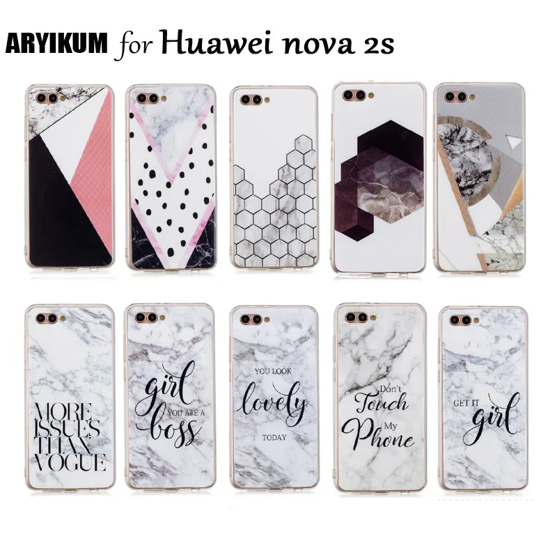 Fashion Silicone Marble Stone Case For Huawei Nova 2s 6gb 64gb Android SmartPhone Back Cover 2 s |