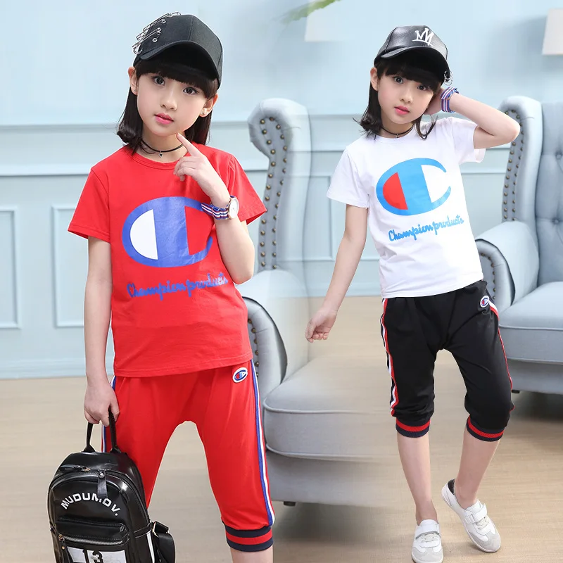 

2019 Toddler Summer Kids girls Clothes Set Cotton Letter T-Shirt Tops Shorts Pants 2PCS Outfits Set girls boutique outfits