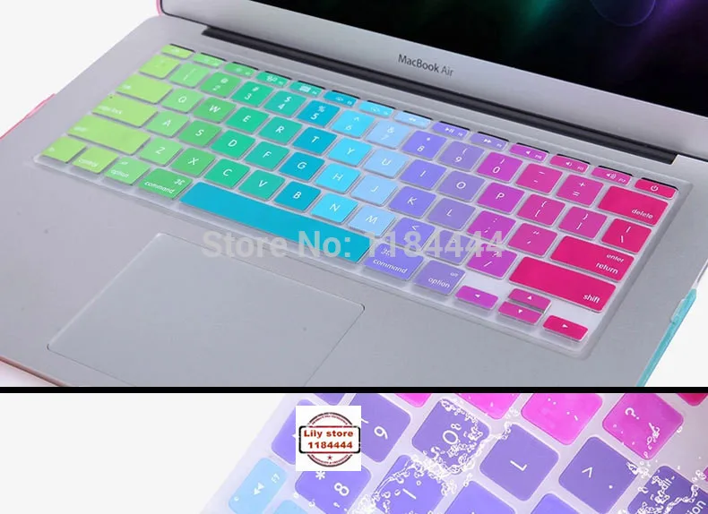 Силиконовый чехол для клавиатуры Mac Book Apple Macbook Air Pro Retina 13 15 17 защитные наклейки 1P