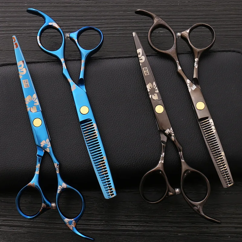 

6 inch Cutting Thinning Styling Tool Hair Scissors Stainless Steel Salon Hairdressing Shears Regular Flat Teeth Blades shear