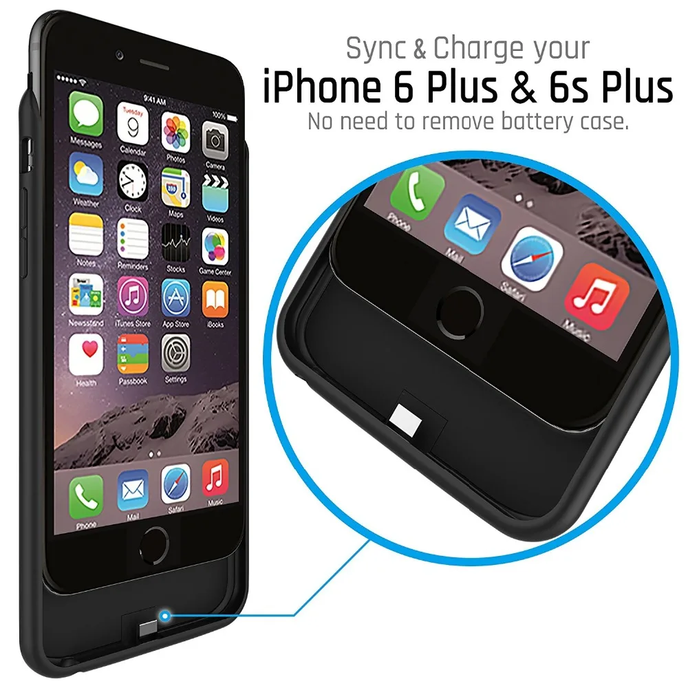 Оптовая продажа высокого качества для iphone 6/6S чехол с аккумулятором ультра-тонкий power bank дело 5200 мАч зарядное устройство (1 шт.)