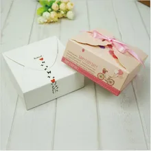 12 см* 12 см* 5 см 50 шт. Милая печатная складная коробка для торта без ленты бумажный упаковочный пакет для выпечки чизкейк коробка для торта