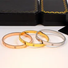 jewelry Famous Brand titanium steel bracelets bangles for women with cz diamonds all match jewelry