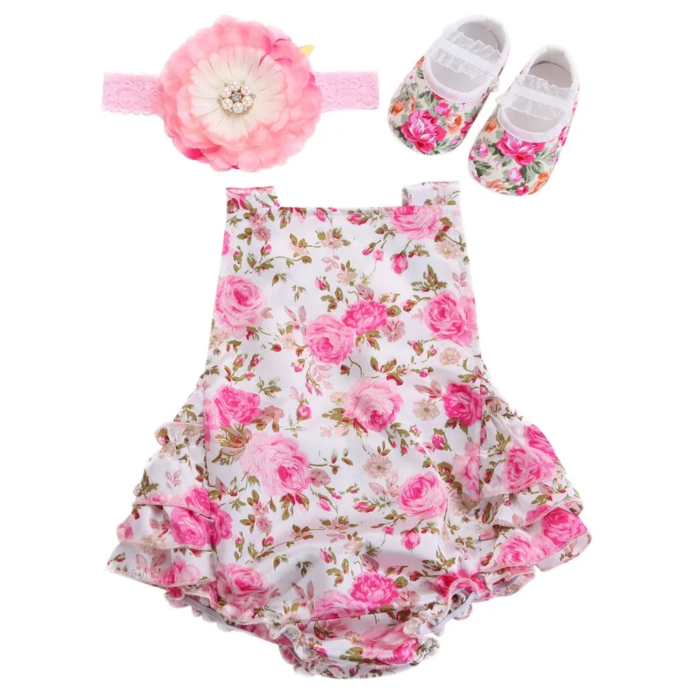 2016 Summer Roupa Infantil Brand Ruffled Bubble Baby Girl Romper Set