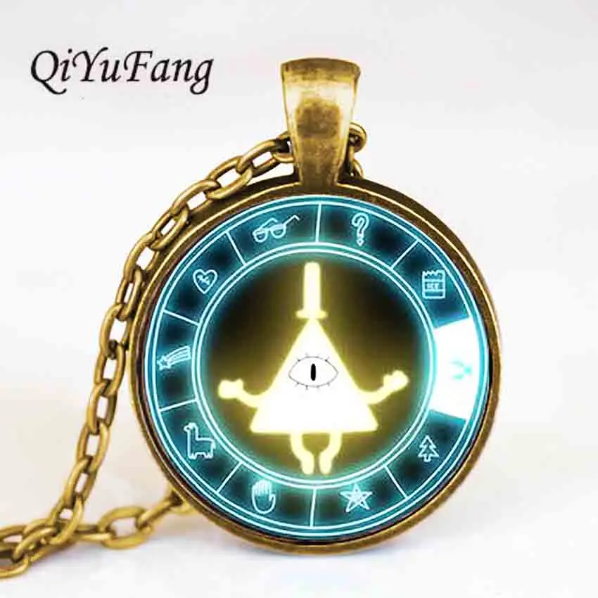 

Steampunk Drama Gravity Falls Mysteries BILL CIPHER WHEEL Pendant Necklace doctor who 1pcs/lot chain mens harry potter jewelry
