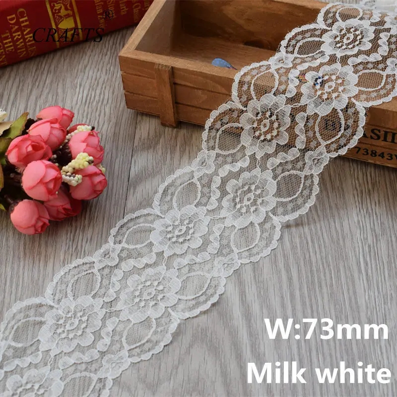 Lace Fabric Lace Ribbon Lace Garment Accessories Lace Sewing Supplies Lace Sewing Accessories Lace Accessories Lace Decoration 10 yards milk white lace ribbon European lace fabric sew embroidery dress accessories