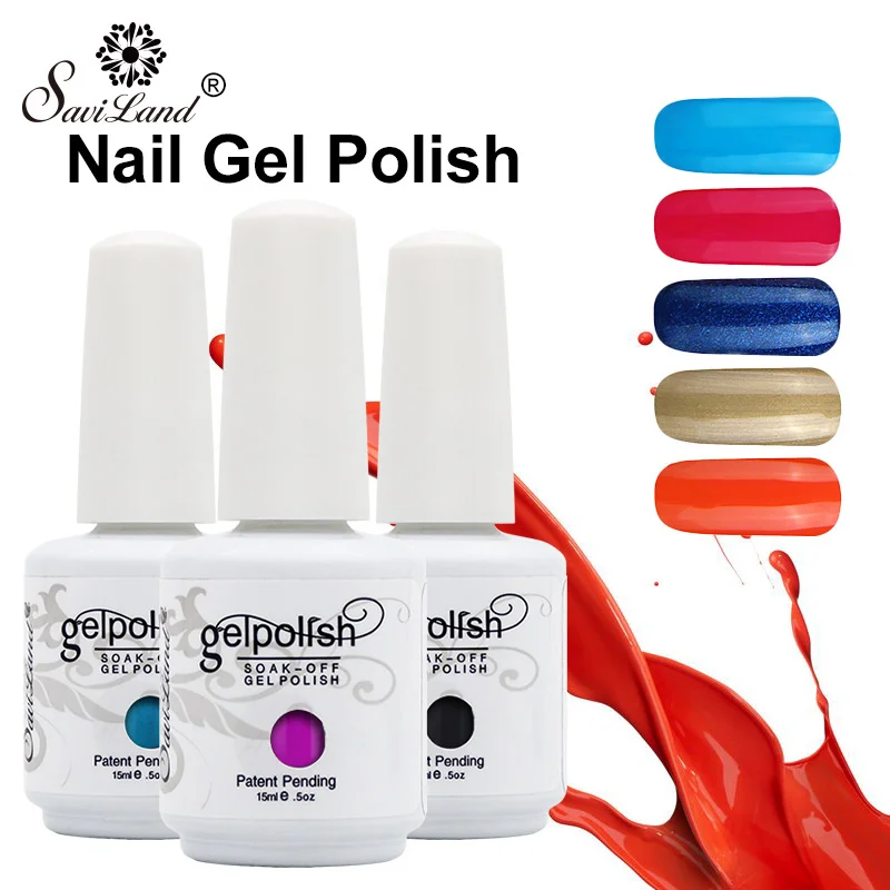 

Saviland 1pcs Semi Permanent Gel Nail Polish 3D Professional Glitter Soak Off UV LED Gel Lacquer 58 Gorgeous Colors
