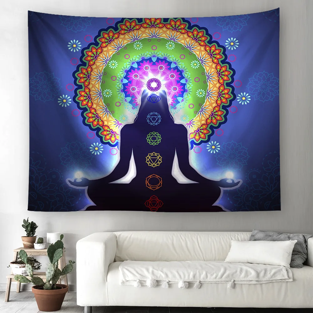Cilected Chakra настенные подвесные занавески для медитации гобелены для дома, спальни, украшения для стен, психоделический Коврик для йоги