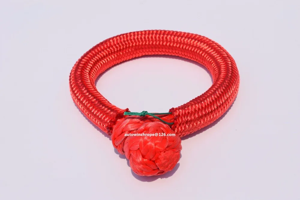 Red 9mm*80mm UHMWPE Soft Shackles,ATV Winch Shackle for Off Road,Synthetic Winch Rope Cable,Plasma Rope Shackle
