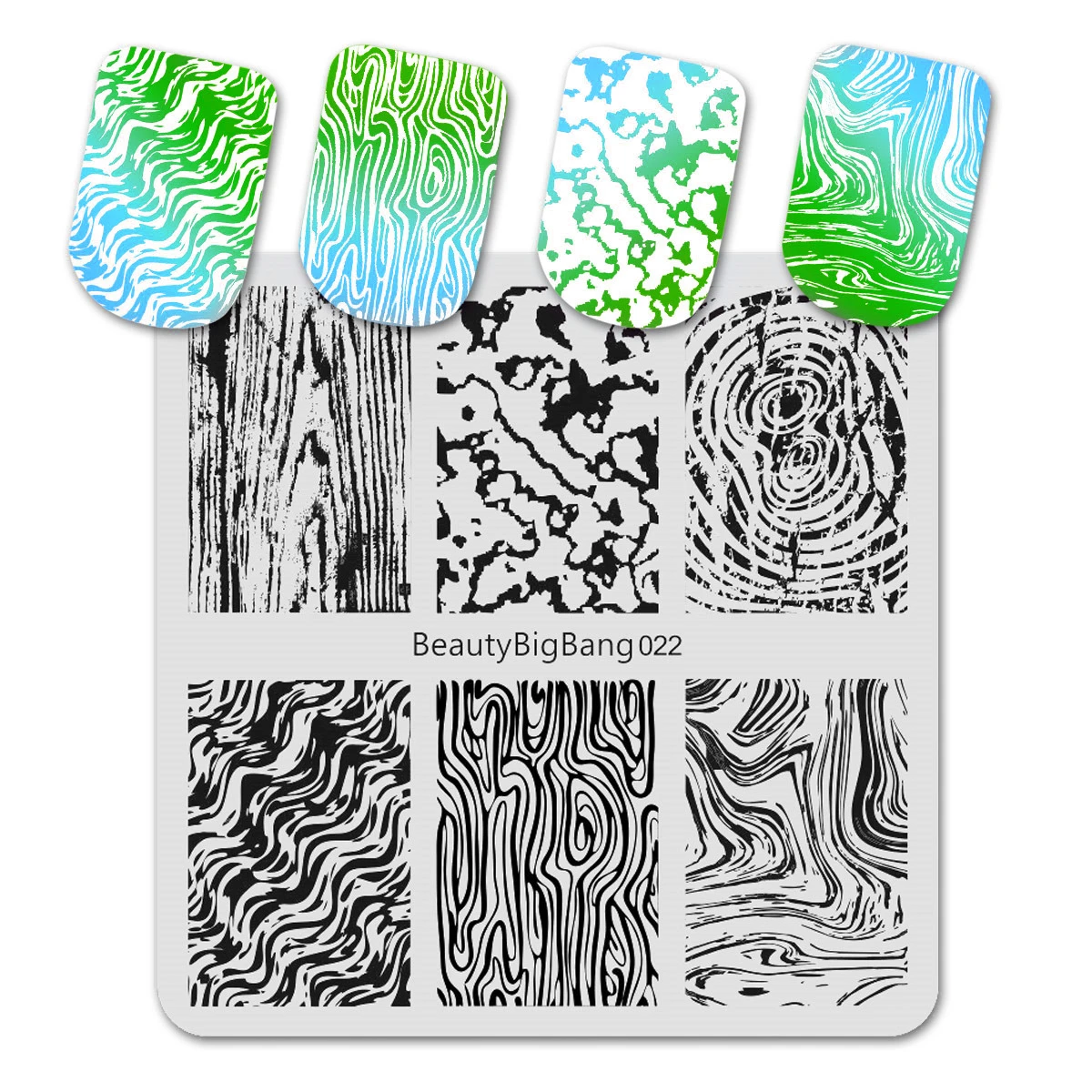 

Beautybigbang Nail Stamping Plates Tree Annual Ring Corrugation Printing Image Stainless Steel Nail Art Stamp Template Mold 022