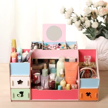 DIY wooden box creative storage box makeup organizer large box jewelry box zakka desk organizer drawer