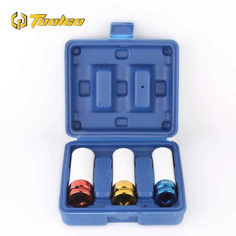 3Pcs 17/19/21mm Socket Wrench Set Car Tire Protection Sleeve Car Sleeve Impact Socket Wheel Auto Car Repair Tools Kit