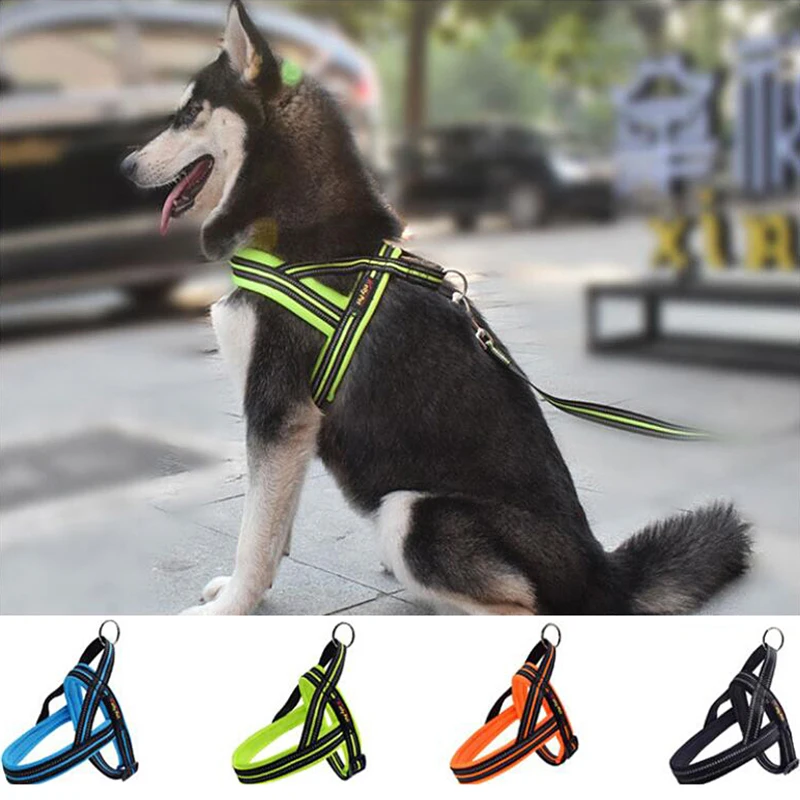 

Paercute Dog Harness No Pull Adjustable Pet Reflective Oxford Soft Vest for Small Medium Large Dogs Easy Control Harness