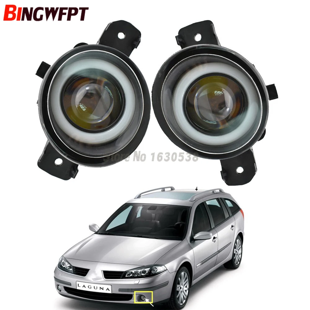 

2x Fog Lamp Assembly Super Bright Angeleye Light +LED Fog Light For Renault Laguna 2 BG0/1 Hatchback 2001-2012