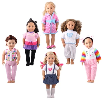 

Doll Clothes With Accessories Fit 18inch Doll 43cm Baby Doll Outfits 6 Sets of Clothes With All Accessories For 46cm Girl Doll