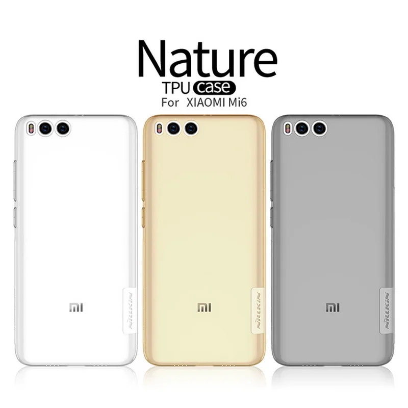 

For Xiaomi Mi6 Xiaomi Mi 6 case Nillkin Nature Transparent Clear Soft TPU Case For Xiaomi M6 5.15" Back Covers mobile phone bags