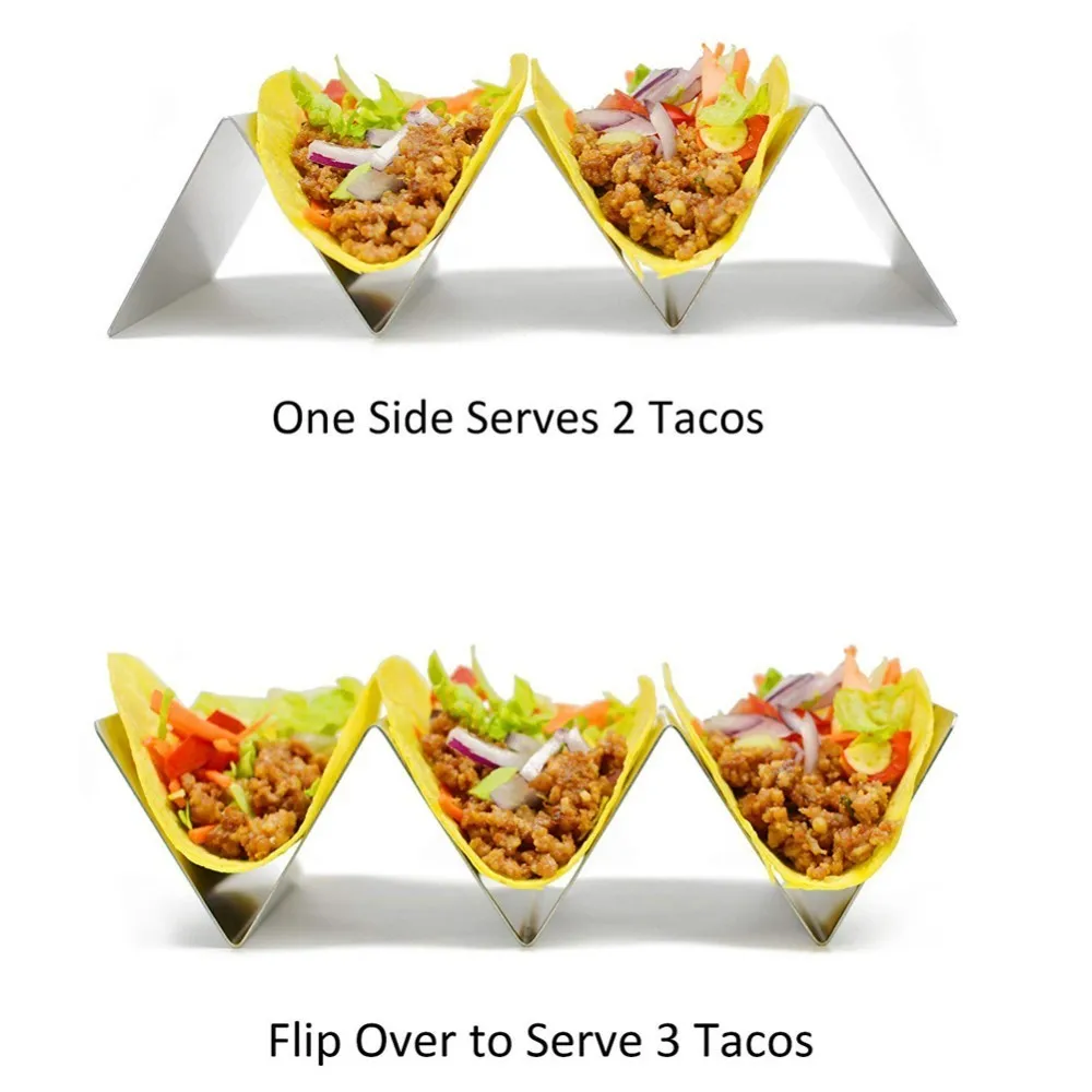 Удобная шикарная волнистая форма из нержавеющей стали держатели Тако Мексиканская стойка для еды 2-4 решетчатая подставка