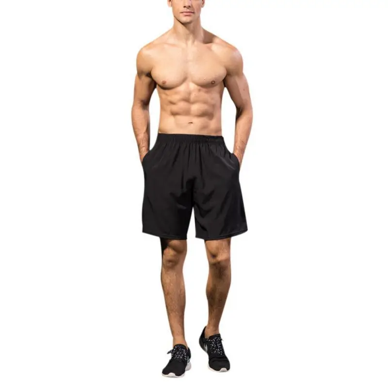 Men Solid Black Casual Shorts Men Shorts Quick-drying Breathable Shorts High Quality 1pcs