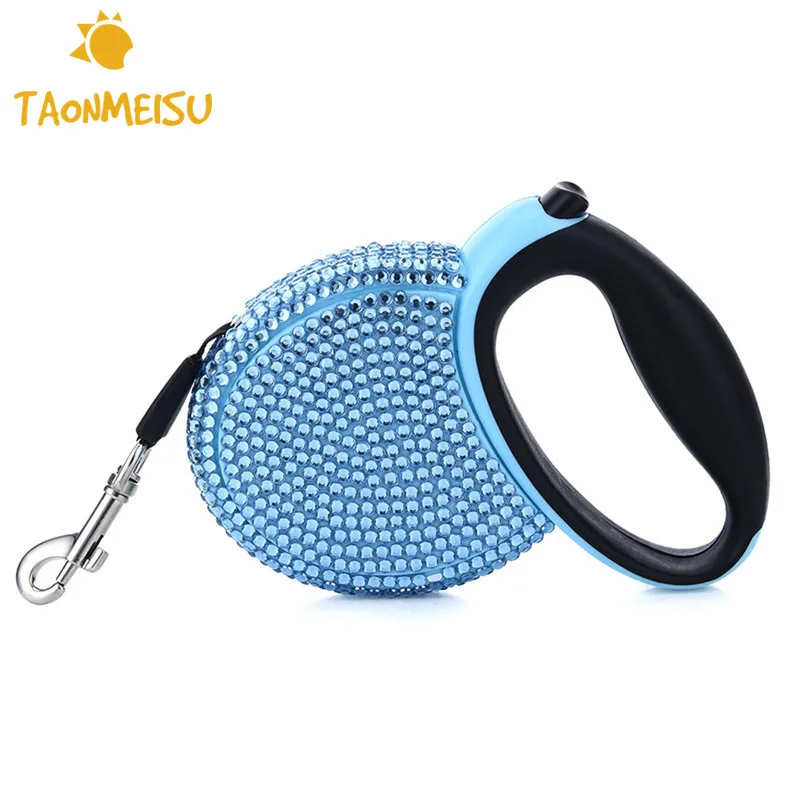 

Newest Small & Medium-sized Dogs Bling Automatic Retractable Leashes Non-toxic PP Resin Pet Traction Rope