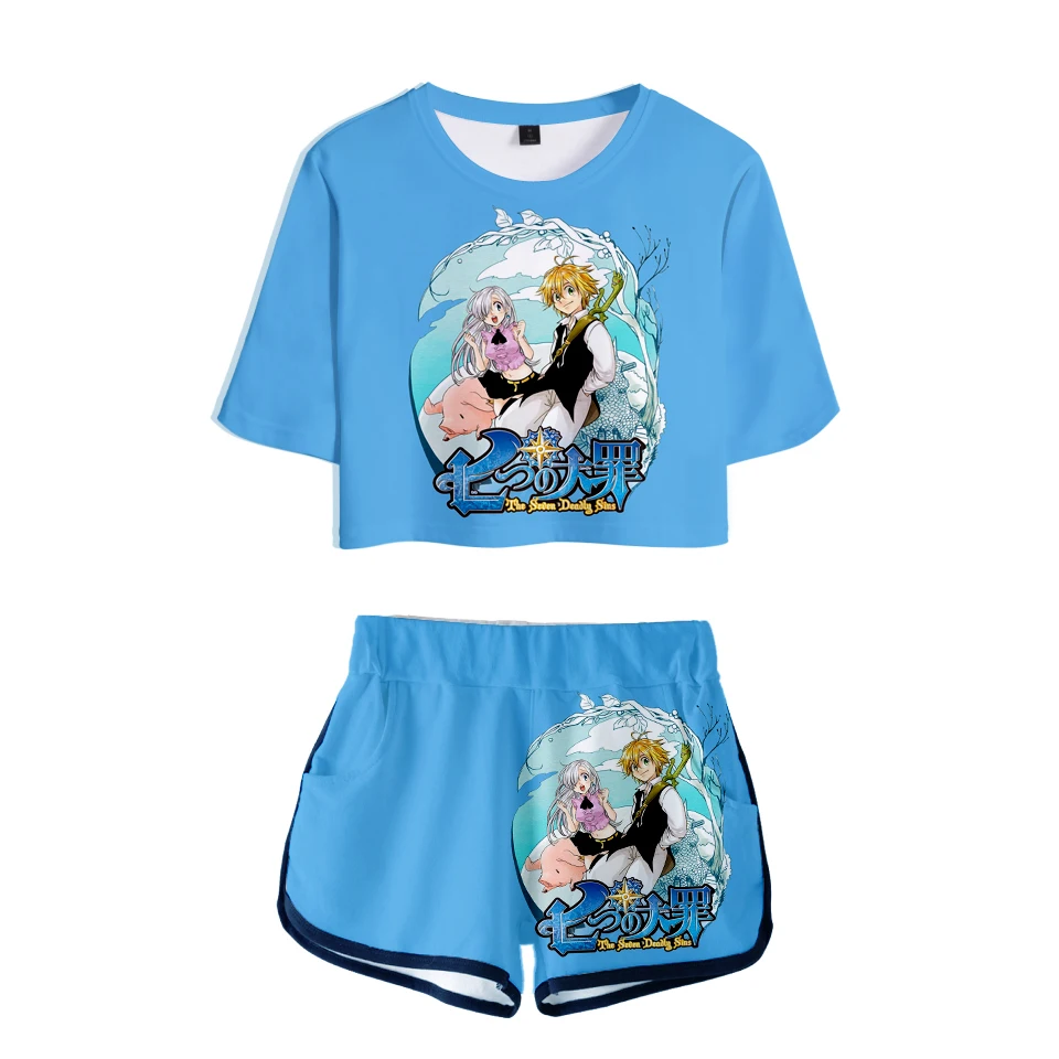 

The latest fashion 3D t shirt summer sexy cartoon Naruto print women's high quality Naruto 3D T-shirt + shorts two-piece xs-xxl