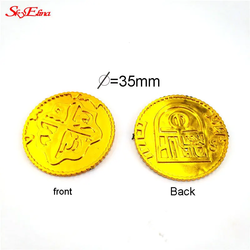 50/100pcs Plastic Gold Treasure Coins Pirate Gold Coins Props Toys Halloween Decoration Kids Birthday Party Props Accessories 7Z party toys