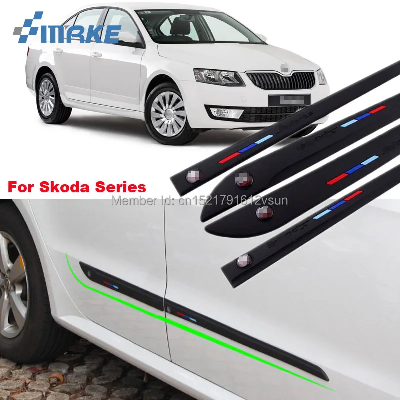 

smRKE High-quality Rubber Car Body Anti Scratch Protector Molding Trim For Skoda Octavia Fabia Superb Yeti All Series