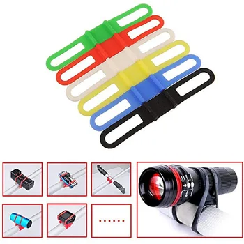 

Bicycle Handlebar Silicone Elastic Belt Bike Silicon Strap Bandage Torch Bands Flashlight Clip Bicycle Light Torch Holder