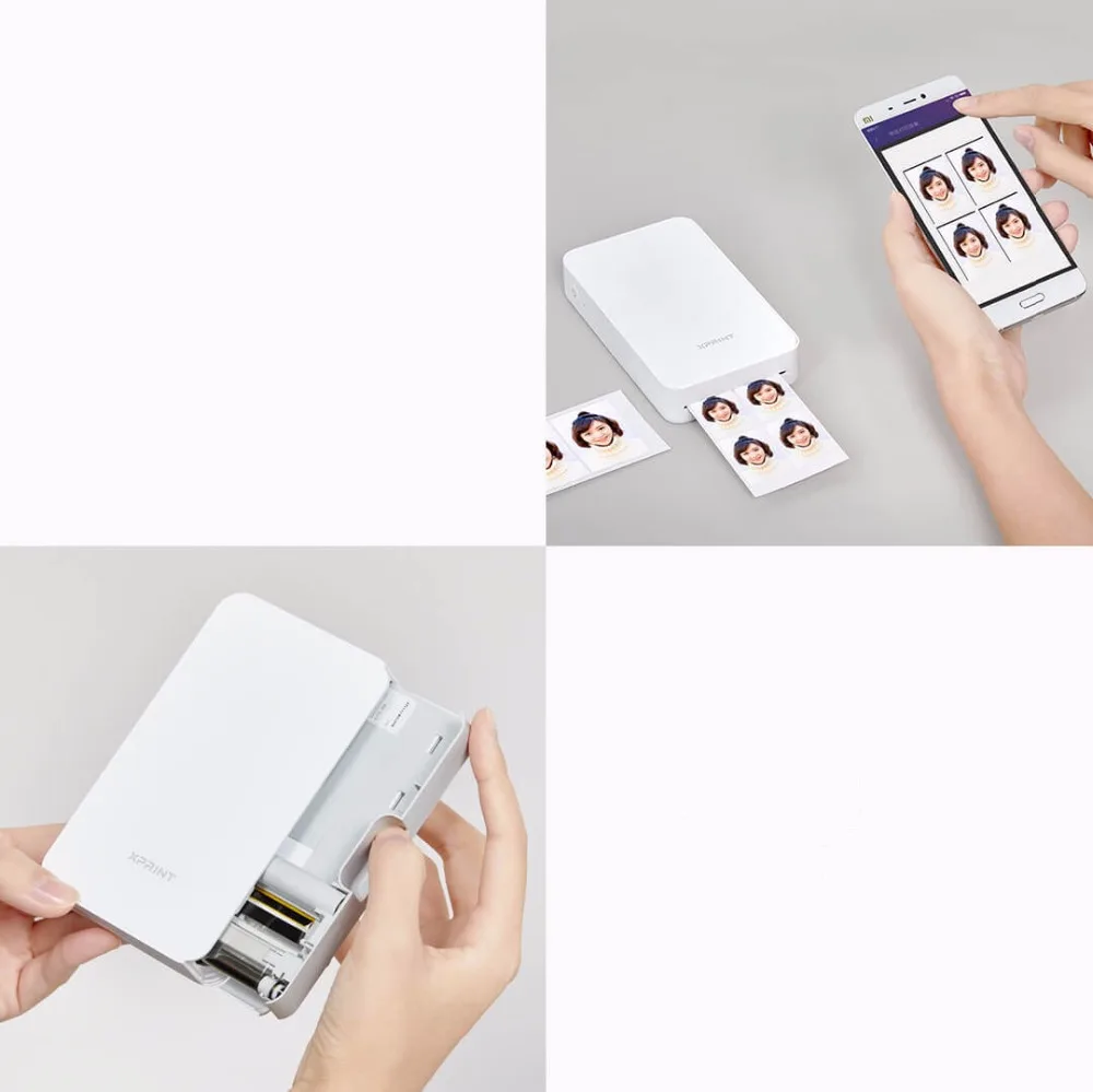 Xiaomi XPRINT мобильный телефон фотопринтер bluetooth подключение 10 шт. печатная бумага высокой четкости AR фото 1670 тысяч цветов