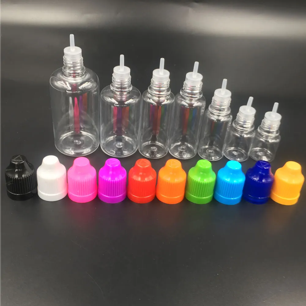 

5pcs 3ml/5ml/10ml/15ml/20ml/30ml/50ml PET Plastic Empty Dropper Liquid Eye Clear Water Bottle Long Tip Cap